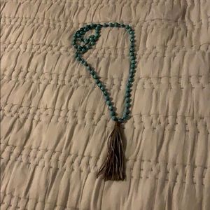 Turquoise tassel necklace